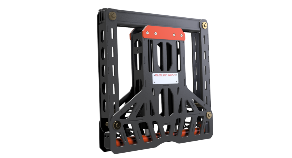 Gusher Gear hydraulic layflat pincher for oilfield water transfer equipment